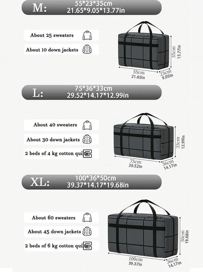 Large Capacity Storage Bag – Dustproof, Moisture-Proof & Super Load-Bearing with Zipper