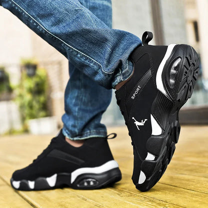 Men’s Lightweight Running Shoes Breathable Lace-Up Sneakers Outdoor Sports Tennis Walking Shoes Casual Athletic Shoe