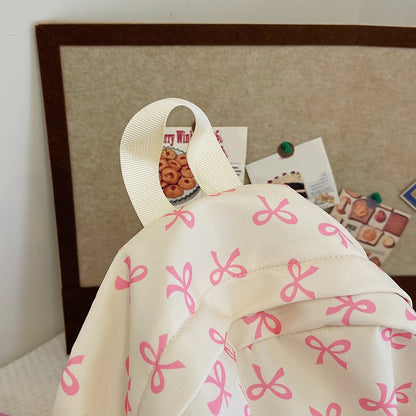 Fashion Trend Backpack Backpack for Women Bow Print Shoulder Bag Nylon Multi Pocklets Laptop Bag Daypack for Travel Work School