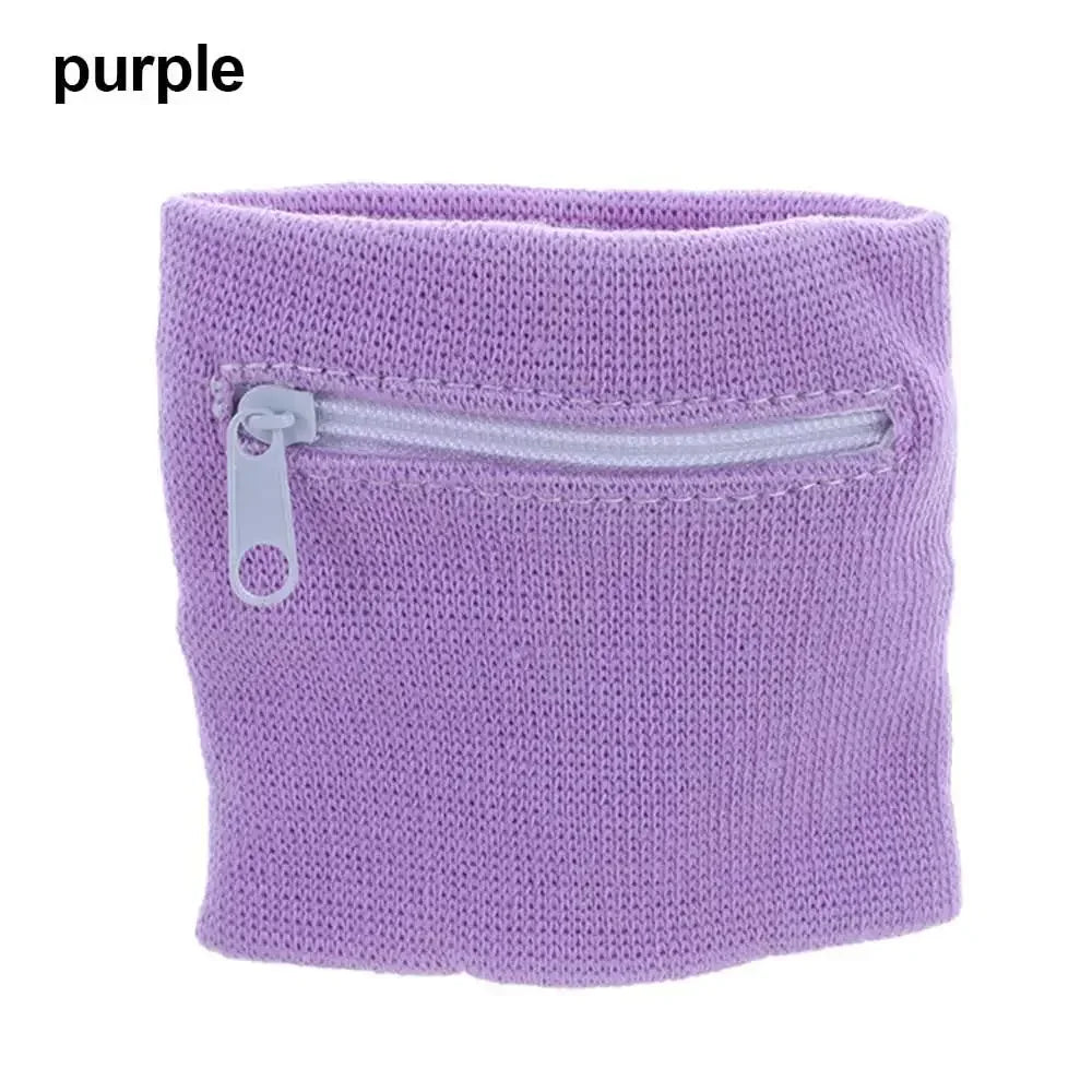 Unisex Sports Wristband with Zipper Pocket – Running, Gym & Cycling Sweatband Wallet