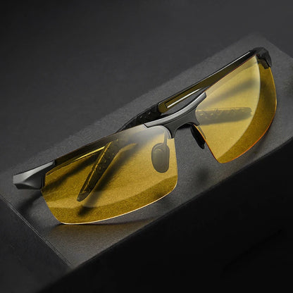 Men’s Polarized Night Vision Sunglasses – UV400 Day & Night Driving Glasses