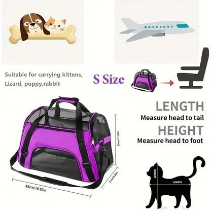 Soft-Sided Pet Carrier Bag | Portable & Foldable Travel Carrier for Cats, Dogs & Puppies
