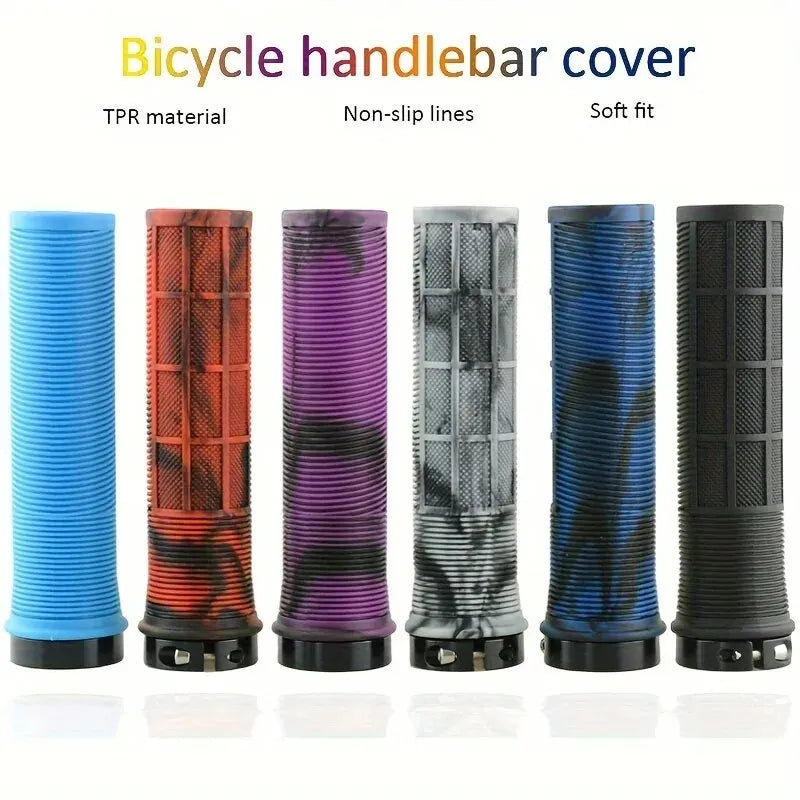 TPR Aluminum Alloy Lock-On Bicycle Handlebar Grips – Non-Slip MTB Bike Grips