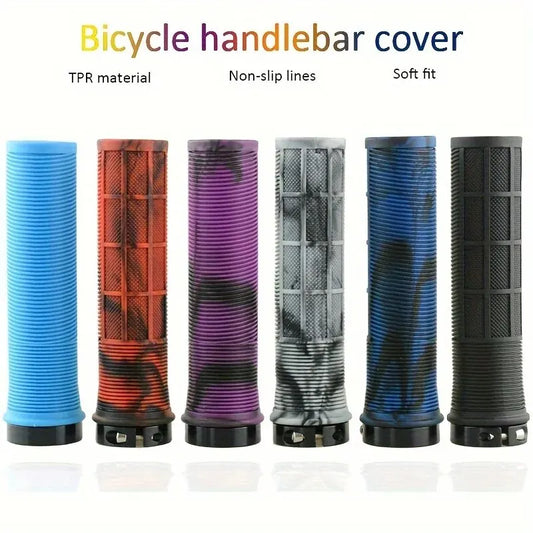 TPR Aluminum Alloy Lock-On Bicycle Handlebar Grips – Non-Slip MTB Bike Grips