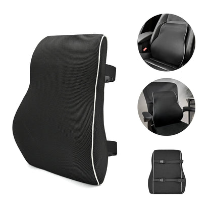 Non-Slip Memory Foam Lumbar Support Pillow – Back Pain Relief Waist Cushion for Car, Office & Home Seat Support