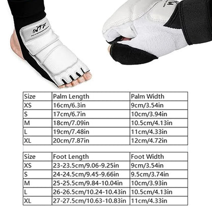 Unisex Polyester Taekwondo Foot Gloves & Ankle Protector Set