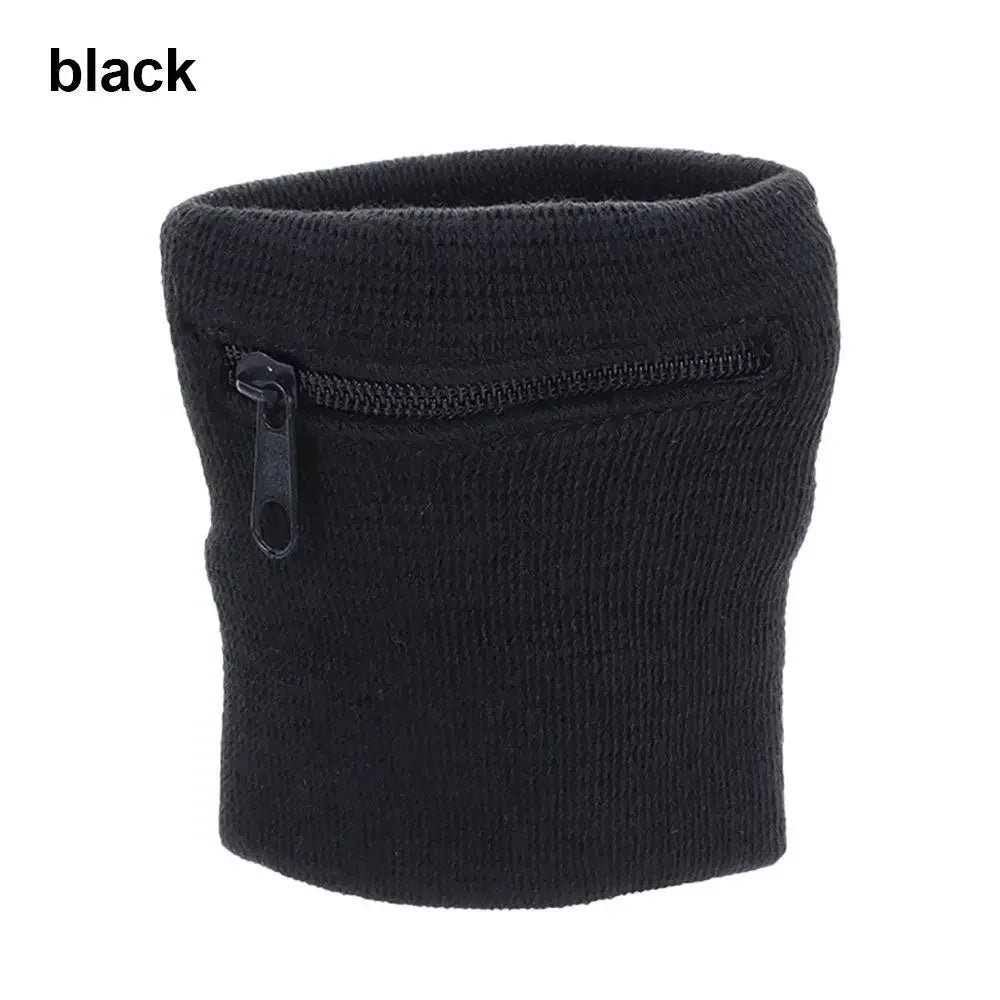 Unisex Sports Wristband with Zipper Pocket – Running, Gym & Cycling Sweatband Wallet