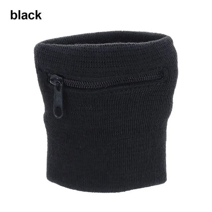 Unisex Sports Wristband with Zipper Pocket – Running, Gym & Cycling Sweatband Wallet