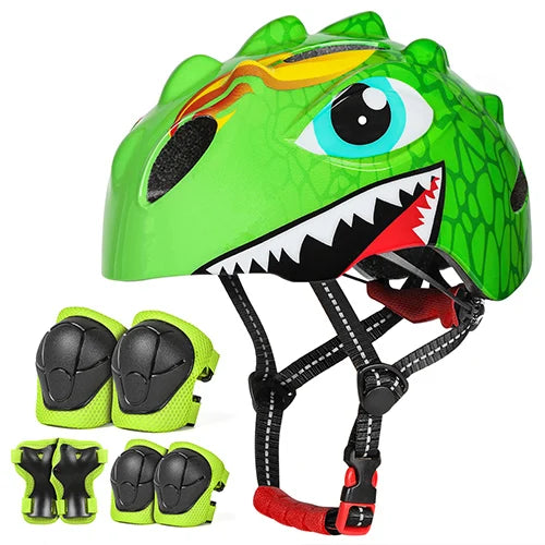 VICTGOAL Kids Safety Gear Set – 3D Cartoon Helmet with Knee & Elbow Pads for Cycling, Balance Bike & Roller Skating