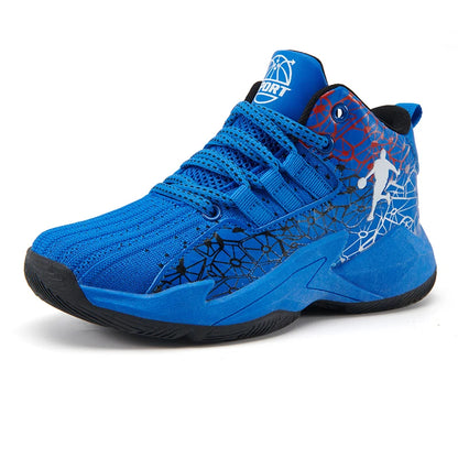 Children’s Basketball Shoes Non-Slip Breathable Lace-Up Training Sneakers Boys Girls Athletic Sports Shoes