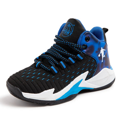 Children’s Basketball Shoes Non-Slip Breathable Lace-Up Training Sneakers Boys Girls Athletic Sports Shoes
