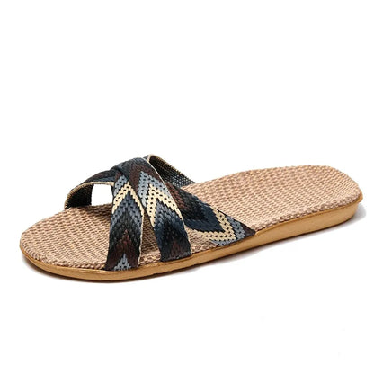 Indoor Women’s Linen Slippers – Lightweight Summer Home Shoes for Couples