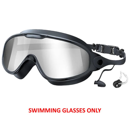 Integrated Earplugs Adult Big Frame Swimming Goggles – Anti-Fog & UV Protection