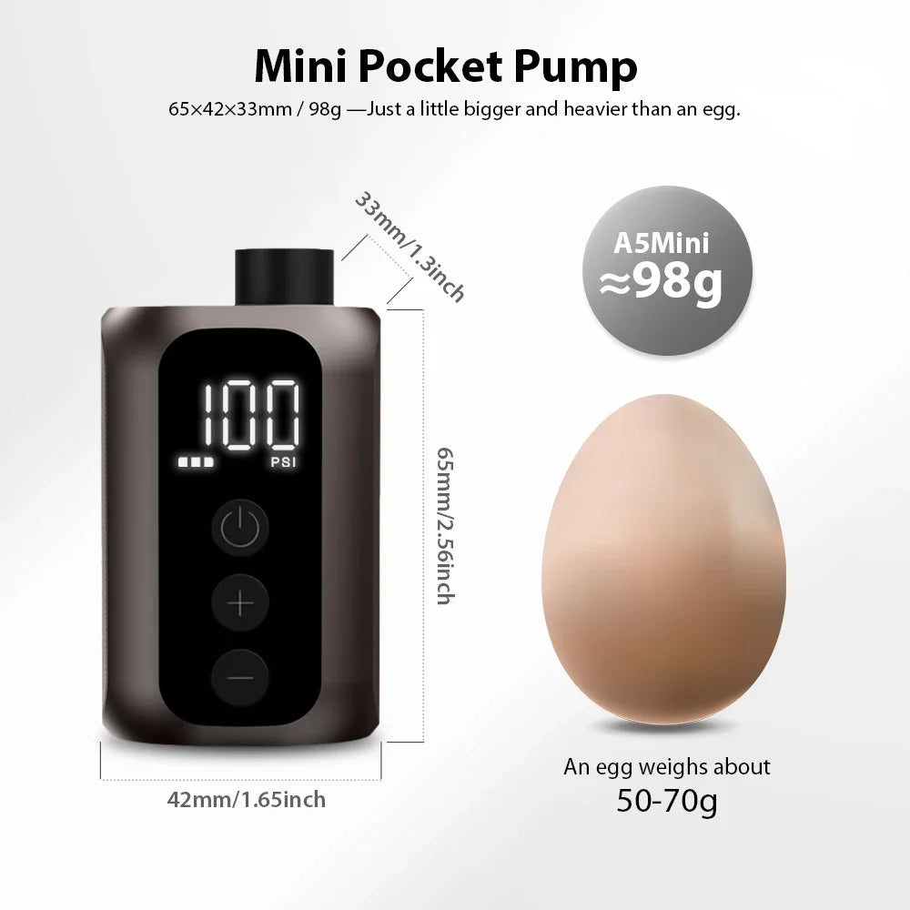 BSCOBBER A5mini Portable Air Pump – Rechargeable Wireless Tire Inflator 100PSI