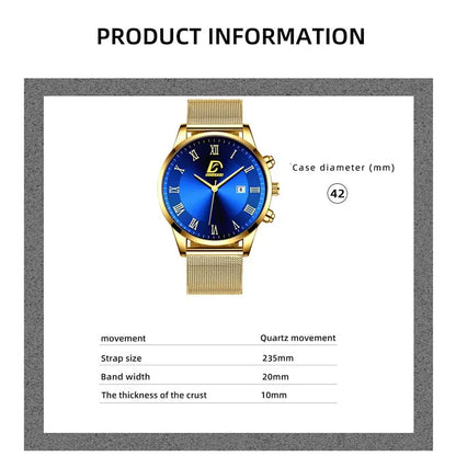 DIJANES Quartz Wristwatch – Men’s Fashion & Casual Complete Calendar Watch