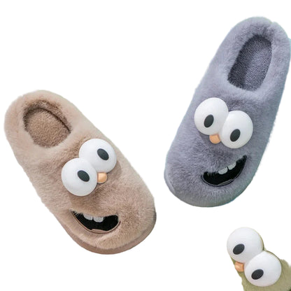 Men’s Plush Cartoon Winter Slippers – Warm Indoor Non-Slip Cotton Shoe