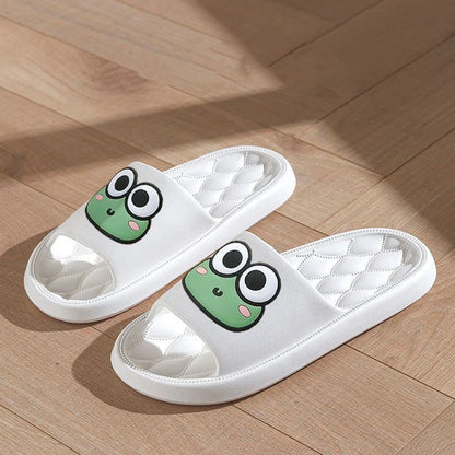 Summer Cartoon Frog Beach Slides – Anti-Slip Indoor & Bathroom Slippers
