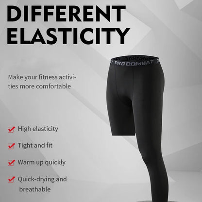 Men’s Single-Leg Basketball Compression Pants – Running Training Fitness Tights