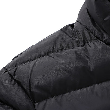 New Thickened Color Cotton Coats For Men Autumn And Winter Padding Jacket Stand Collar Zippered Cardigan Temperament Coat