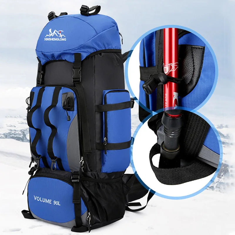 Scione 90L Waterproof Hiking & Camping Backpack – Large Capacity Trekking Bag for Men & Women