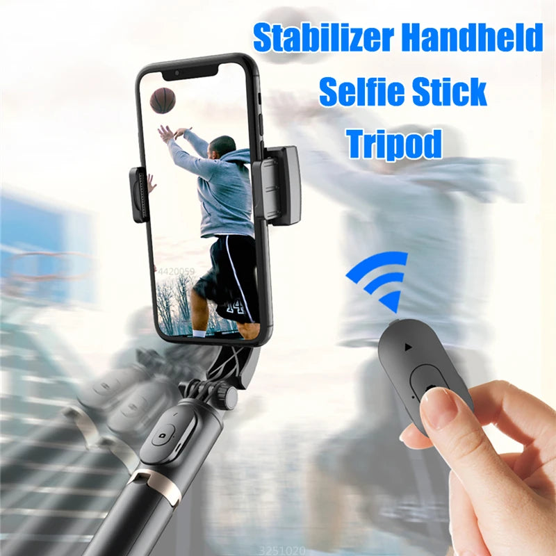 FGCLSY 2024 New Gimbal Stabilizer Selfie Stick Wireless Foldable Tripod with Bluetooth Shutter Monopod for IOS Android