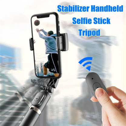 FGCLSY 2024 New Gimbal Stabilizer Selfie Stick Wireless Foldable Tripod with Bluetooth Shutter Monopod for IOS Android