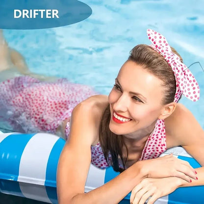 Striped Inflatable Float Hammock – Summer Pool Float for Adults