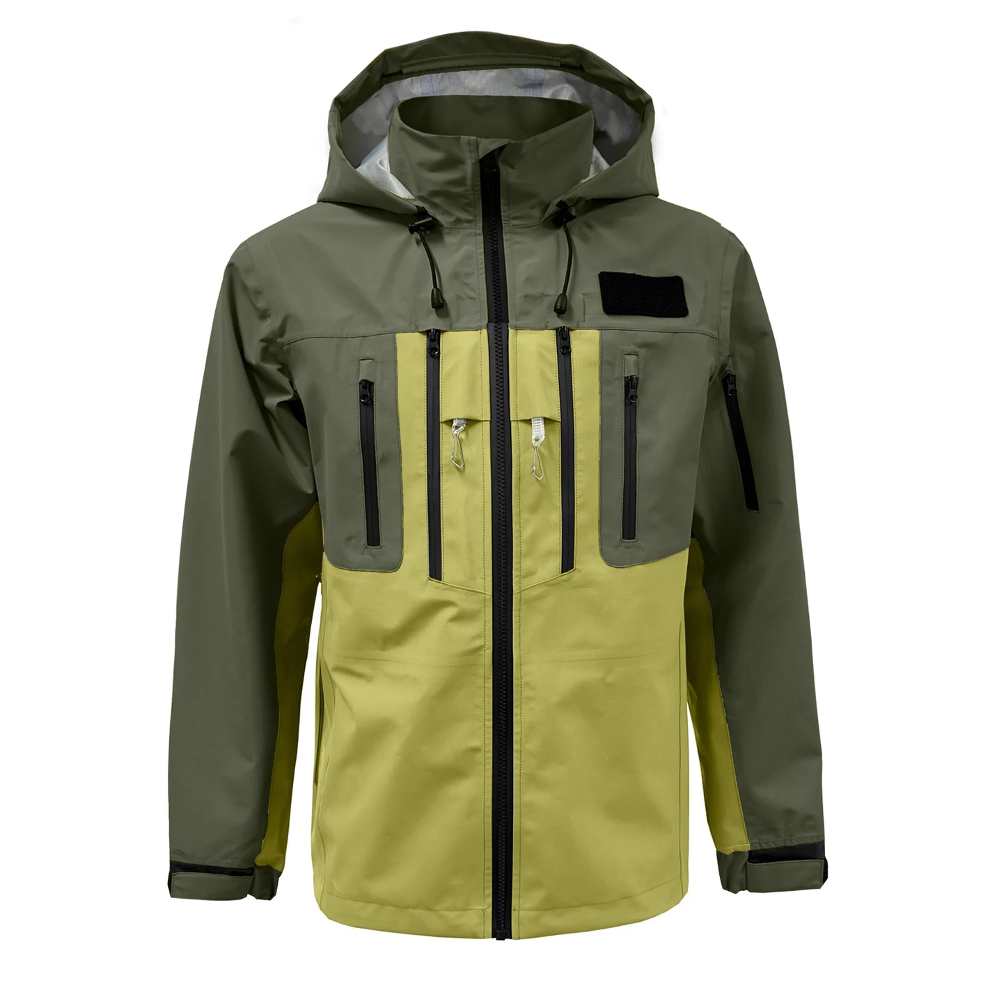 LKVER Men’s Waterproof Fly Fishing & Hiking Hooded Jacket – 3-Layer Breathable, Windproof Hardshell Coat