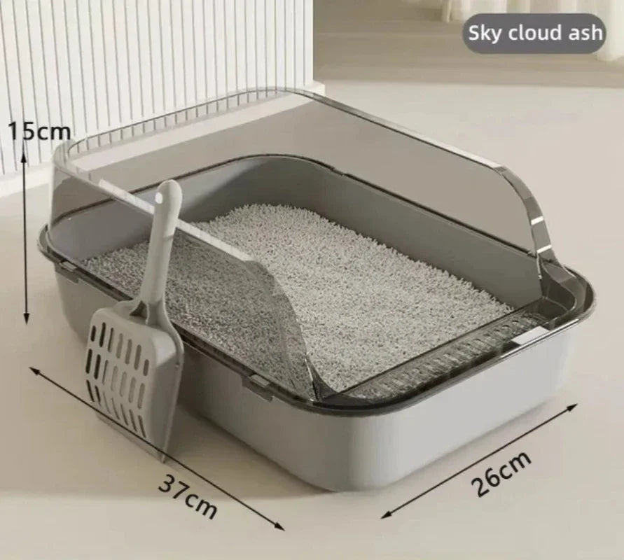 Kitty Sandbox Cat Litter Box | Semi-Enclosed & Enclosed Splashproof Cat Toilet