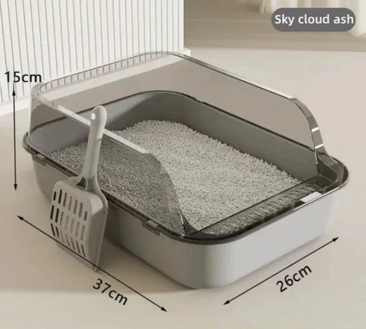 Kitty Sandbox Cat Litter Box | Semi-Enclosed & Enclosed Splashproof Cat Toilet