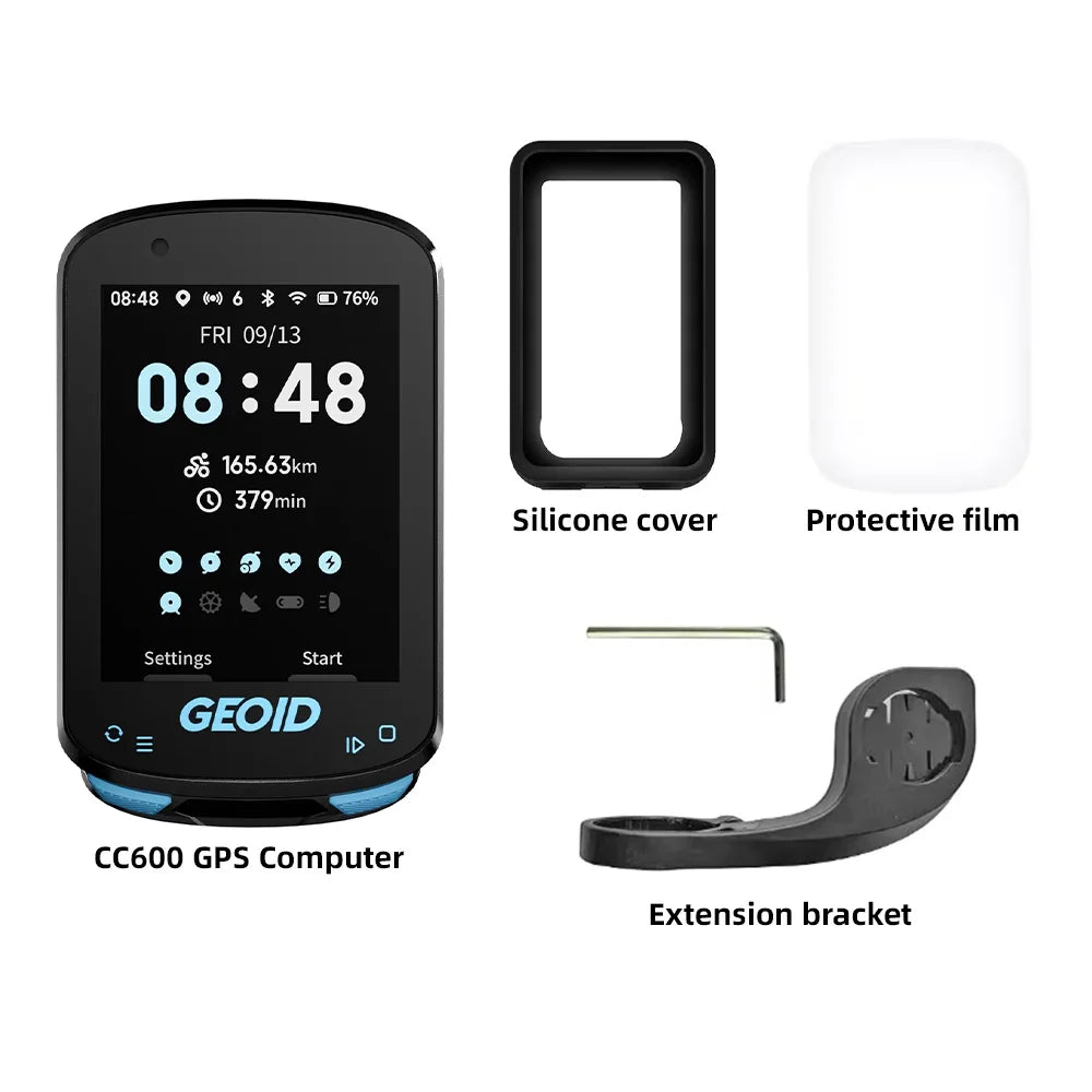 GEOID CC600 Smart Bike Computer – Color Screen GPS with WiFi & ANT+