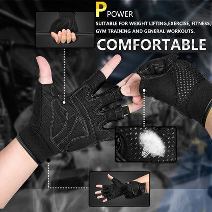 MOREOK Gym Gloves – Non-Slip, Shockproof, Breathable Fitness Gloves