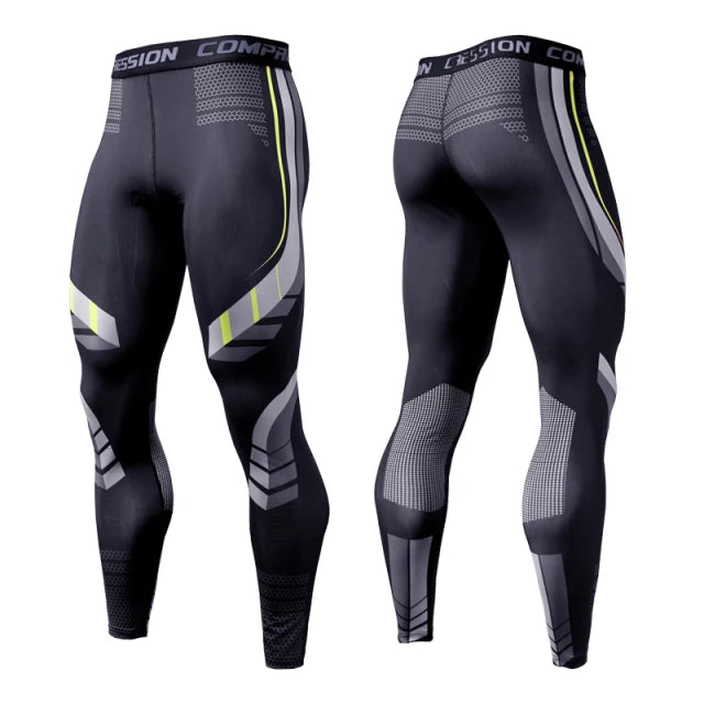Men’s Compression Running Leggings Quick Dry Gym Fitness Training Sports Tights Pants