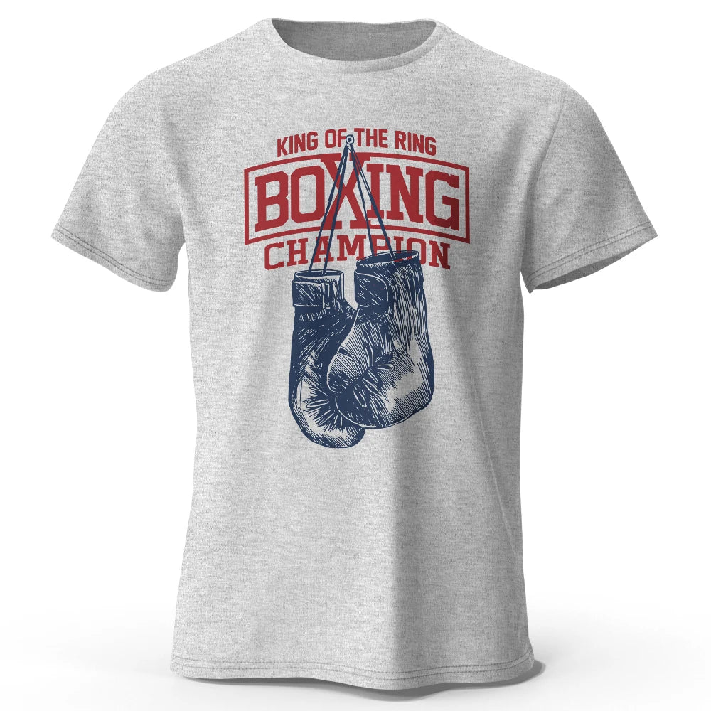 BOLF King of The Ring Boxing Champion Printed T-Shirt – Men’s Casual Unisex Tee