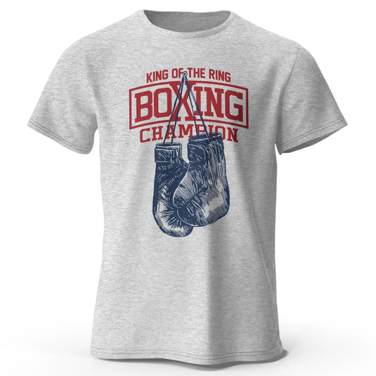 BOLF King of The Ring Boxing Champion Printed T-Shirt – Men’s Casual Unisex Tee