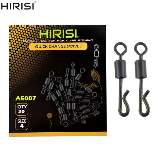 HIRISI Carp Fishing Quick Change Swivels – Pack of 20
