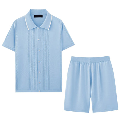 Man Sets Mens Single Breasted Shirts Sets Button Down Shirt Shorts 2 Piece Outfits Pants Prom Suits For Men Man Clothes