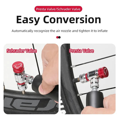 ESLNF Mini Bicycle CO₂ Pump Portable Tire Inflator