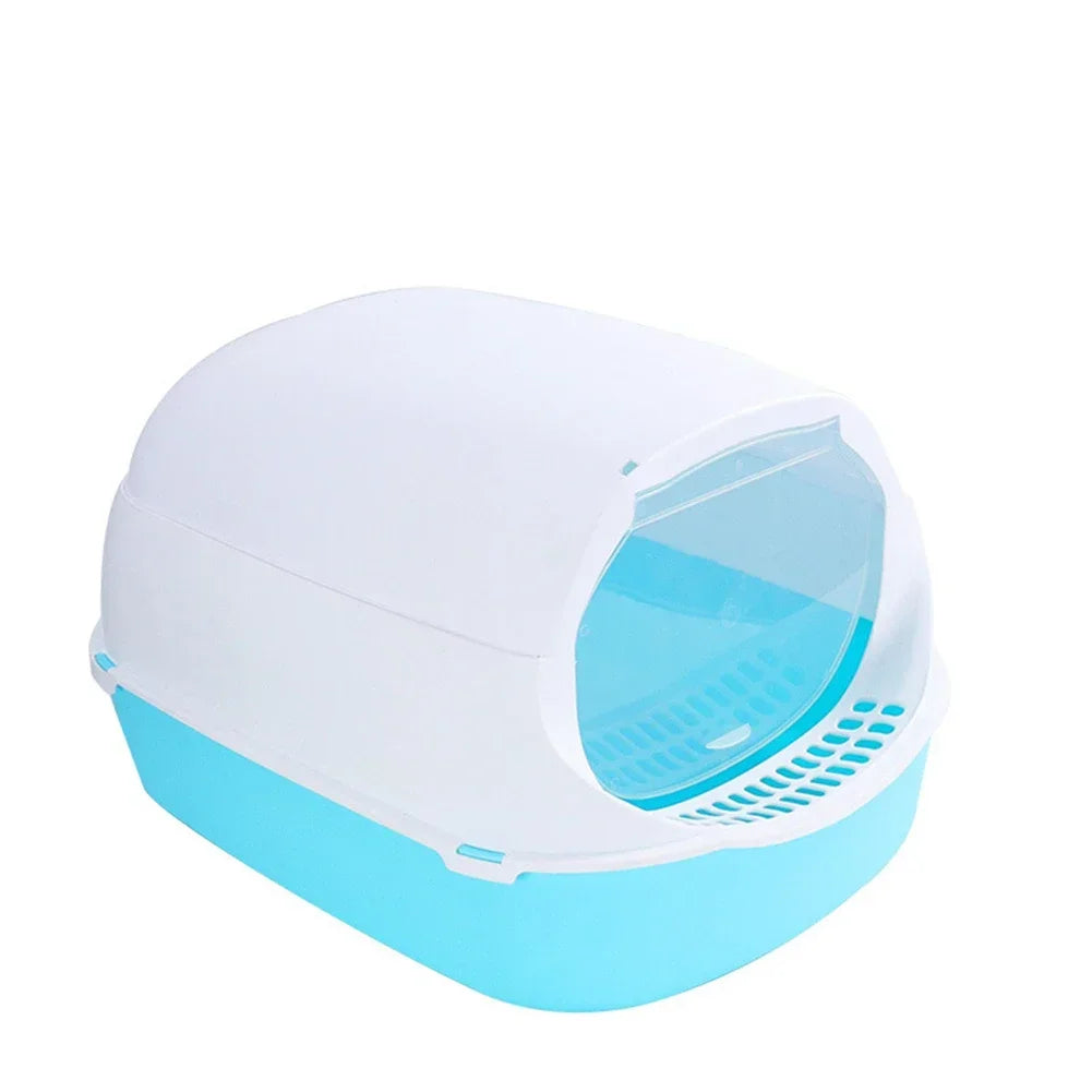 Kitty Sandbox Cat Litter Box | Semi-Enclosed & Enclosed Splashproof Cat Toilet