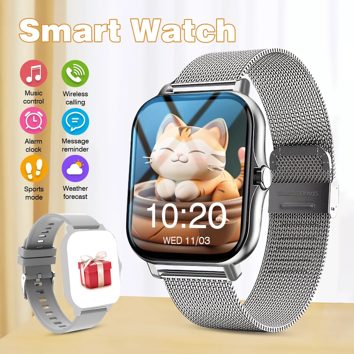 Wireless call function, compatible with Android and iPhone, sports watch, a variety of sports fitness tracking, application cont