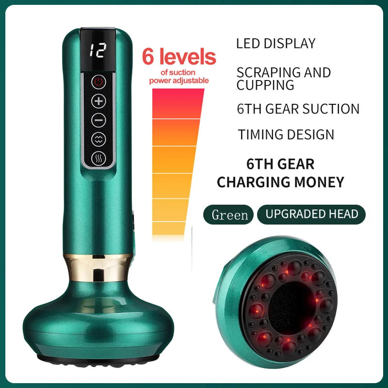 Hailicare Electric Cupping & Scraping Massager – 12-Level Adjustable Vacuum Suction with Infrared Heating