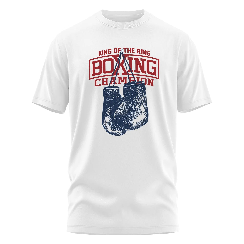 BOLF King of The Ring Boxing Champion Printed T-Shirt – Men’s Casual Unisex Tee
