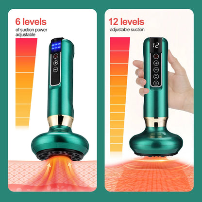 Hailicare Electric Cupping & Scraping Massager – 12-Level Adjustable Vacuum Suction with Infrared Heating