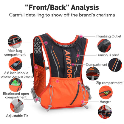 NEWBOLER Lightweight Running Backpack – 5L Hydration Vest for Unisex Cycling, Hiking & Marathon