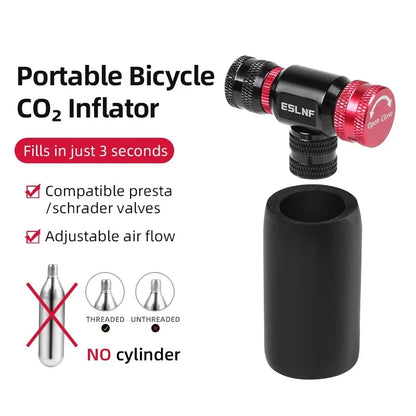 ESLNF Mini Bicycle CO₂ Pump Portable Tire Inflator