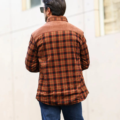 Men's Jackets Winter Windproof Warm Casual Bomber Coat Plaid Sherpa Lined Flannel Outdoor Classic Jacket Men US Size