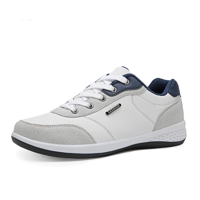 YRZL Men’s Waterproof Casual Sneakers – Spring & Autumn Lightweight Leather Shoes