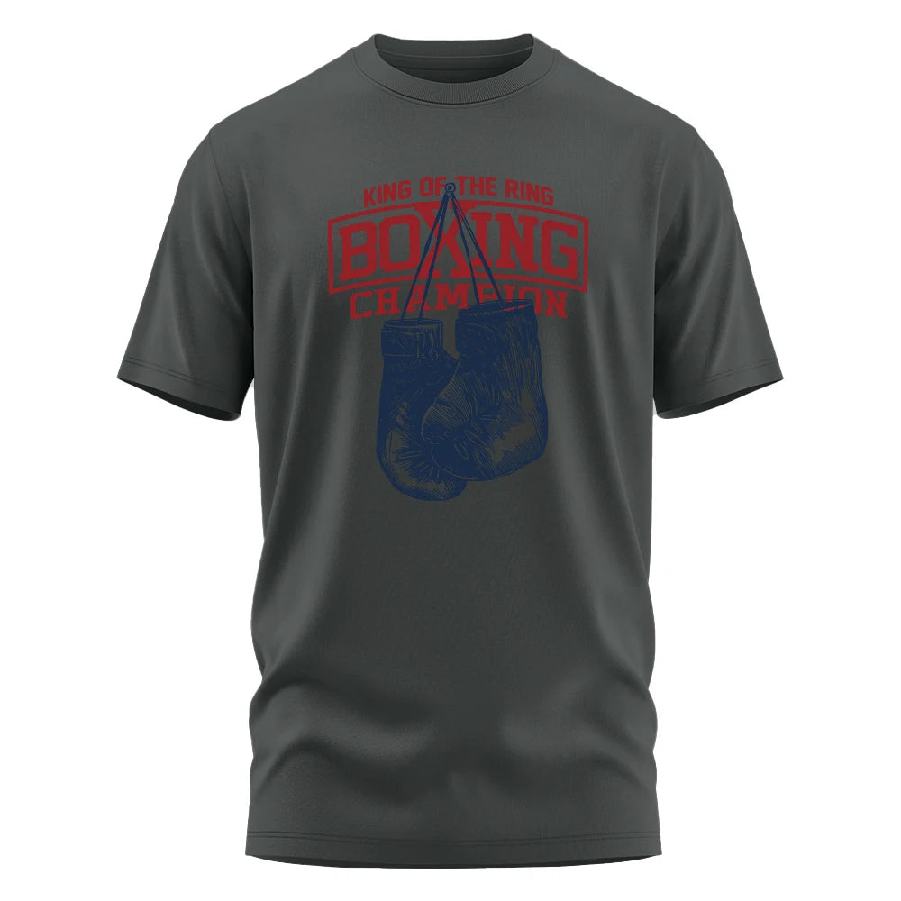 BOLF King of The Ring Boxing Champion Printed T-Shirt – Men’s Casual Unisex Tee