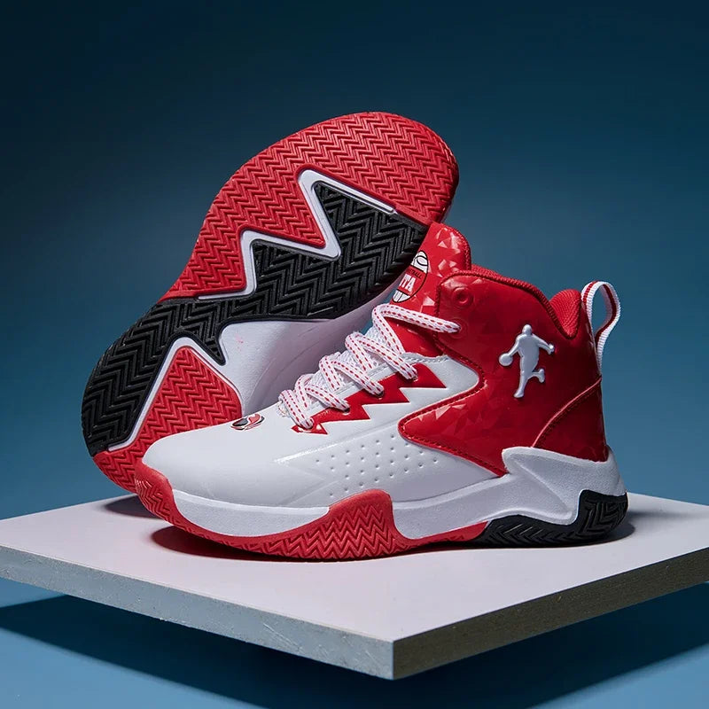 Kids Basketball Shoes Boys Girls Breathable Non-Slip High Top Training Sneakers Indoor Outdoor Sports Shoes