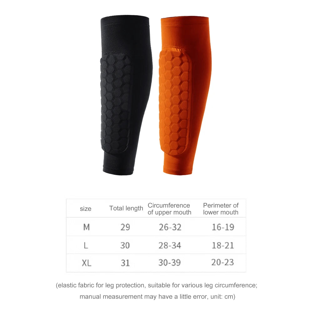 HUAN-Qzta 1pc Football Shin Guard Pad – Honeycomb Leg Calf Protection for Outdoor Sports